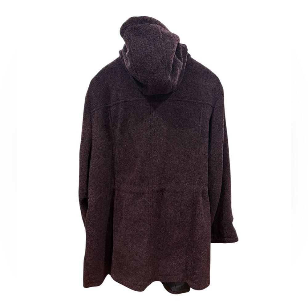 Avenue Sherpa Hooded jacket coat women’s size 3X Burgundy Black - Picture 2 of 7
